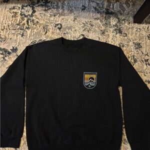 Men's Black Crewneck Sweater with Patch